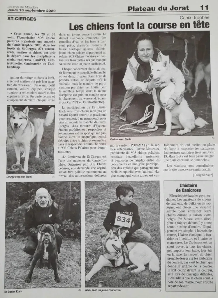 Journal de Moudon — « Les chiens font la course en tête » (2020)